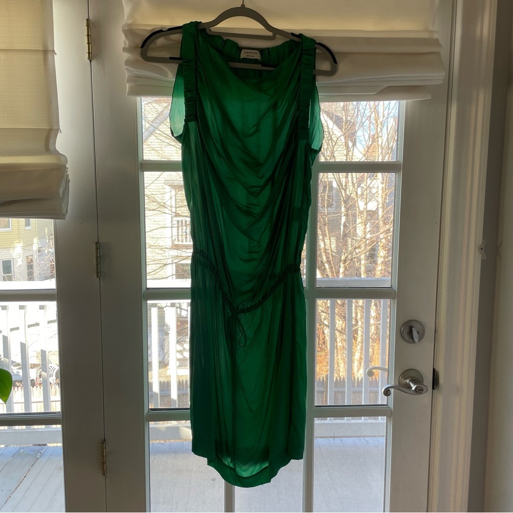 Lanvin Silk Green Midi Dress